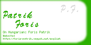 patrik foris business card